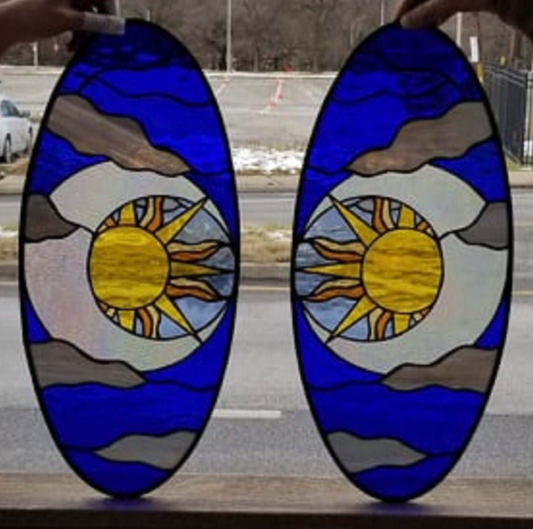 Ｆ　ステンドグラス Stained Glass Oval Windows - W- 456 - Etsy