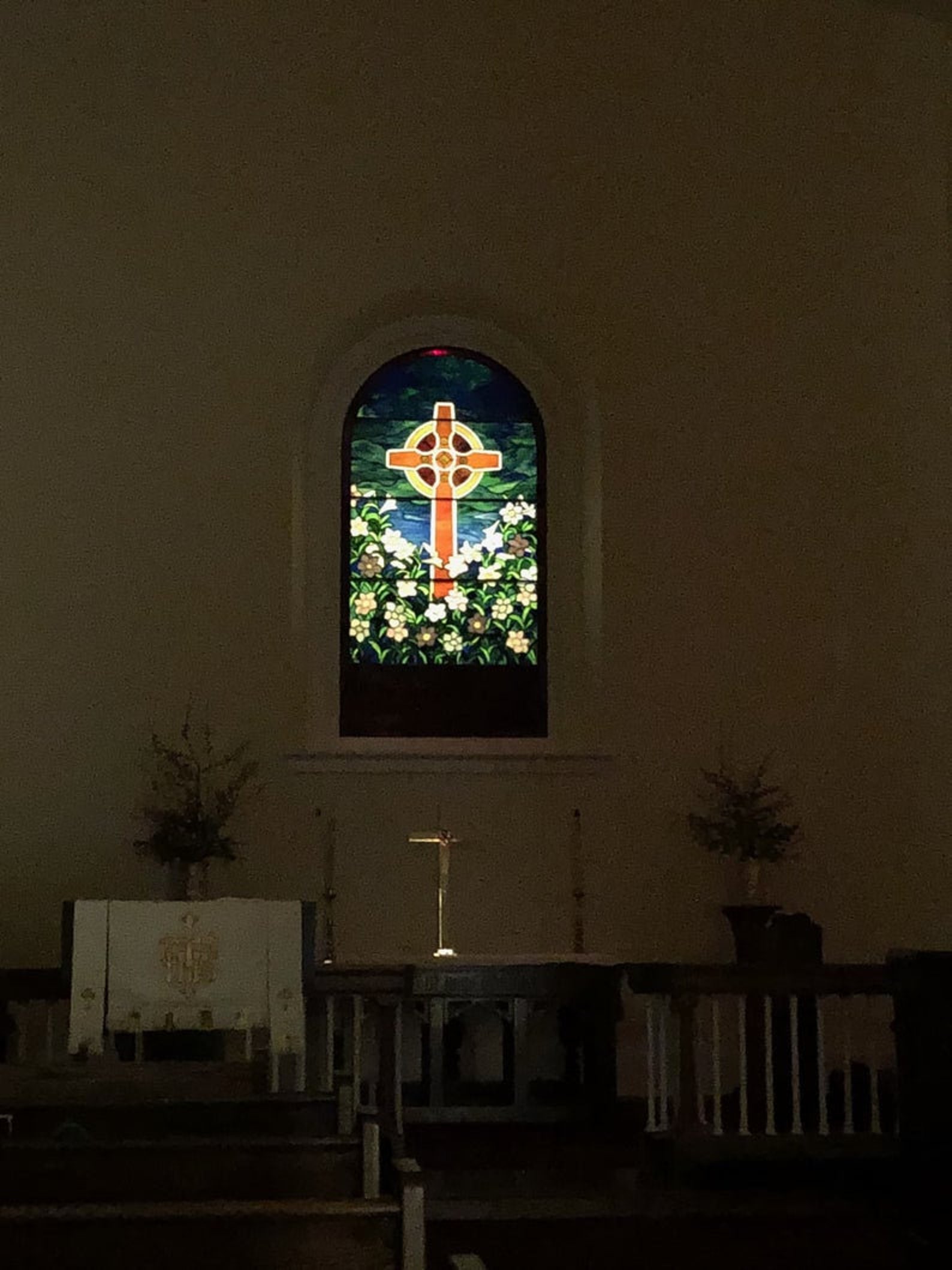 W46 Blooming Flowers Church Stained Glass Window Etsy