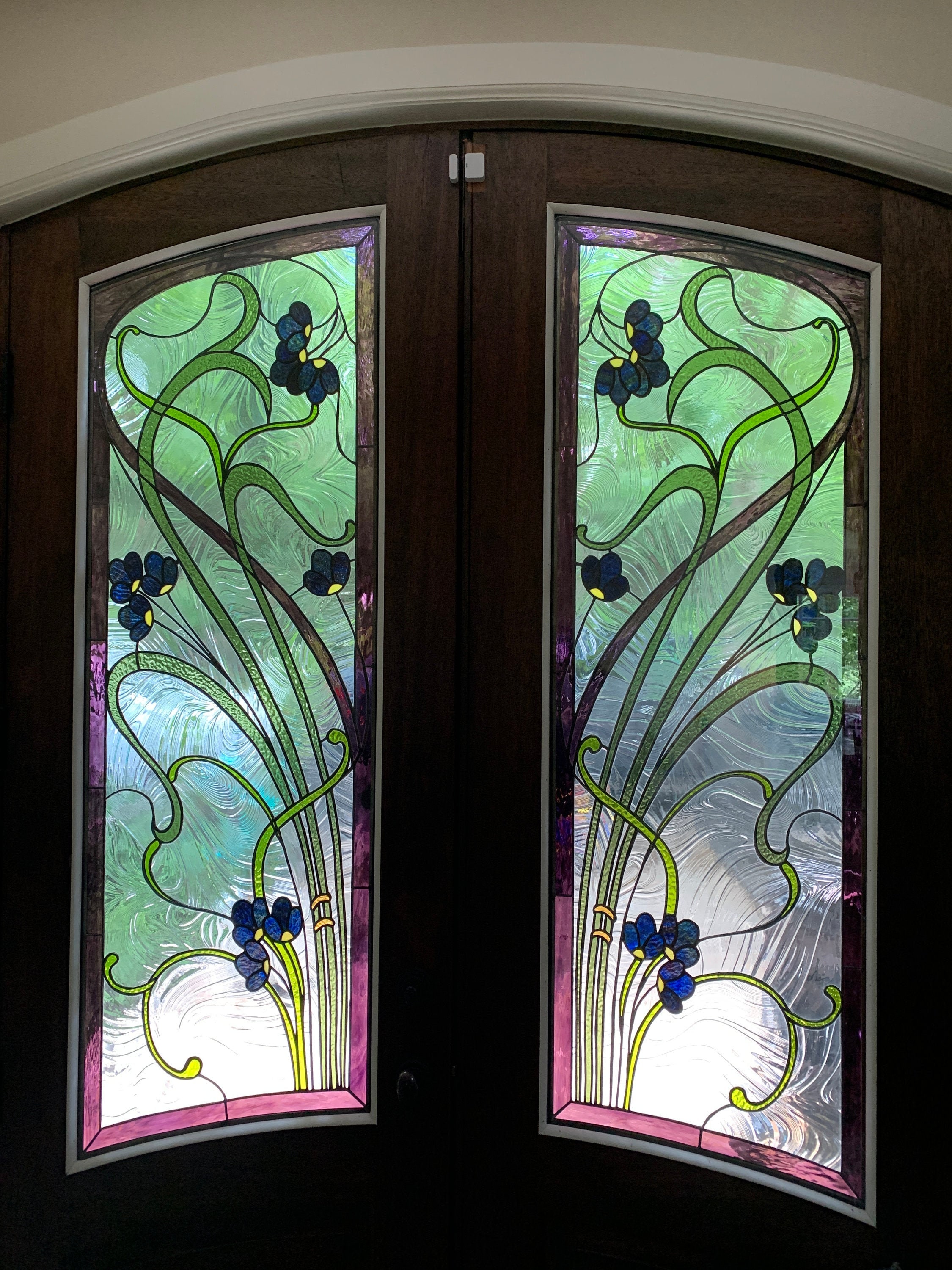 D 49 Floral Art Nouveau Stained Glass Door Windows Etsy
