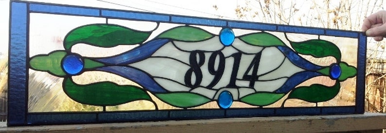 Stained Glass Address Marker AM-188 Traditional Style image 3