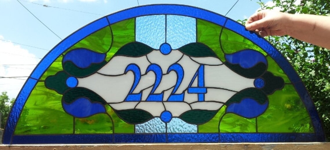 AM174 Stained Glass Address Marker timeless Etsy