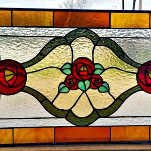Stained Glass Transom Window - TW-53 - Victorian Simplicity