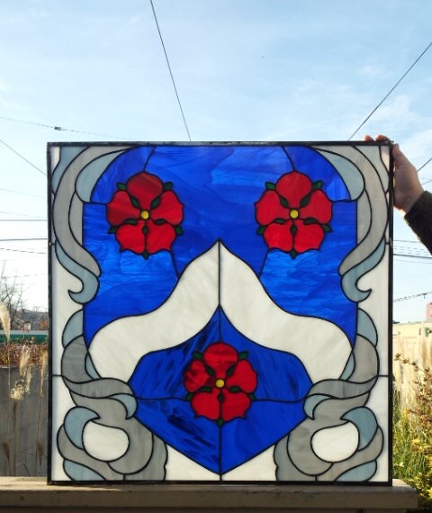 Stained Glass Panel Family Crest P-33 | Etsy