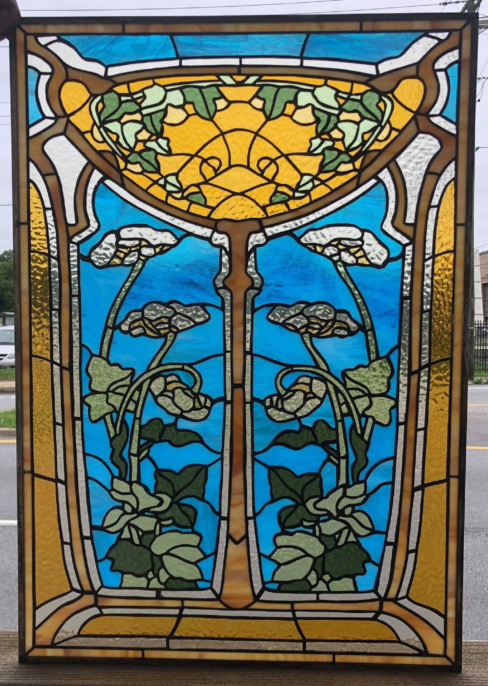 Stained Glass Window - W-430 Art Nouveau - Etsy