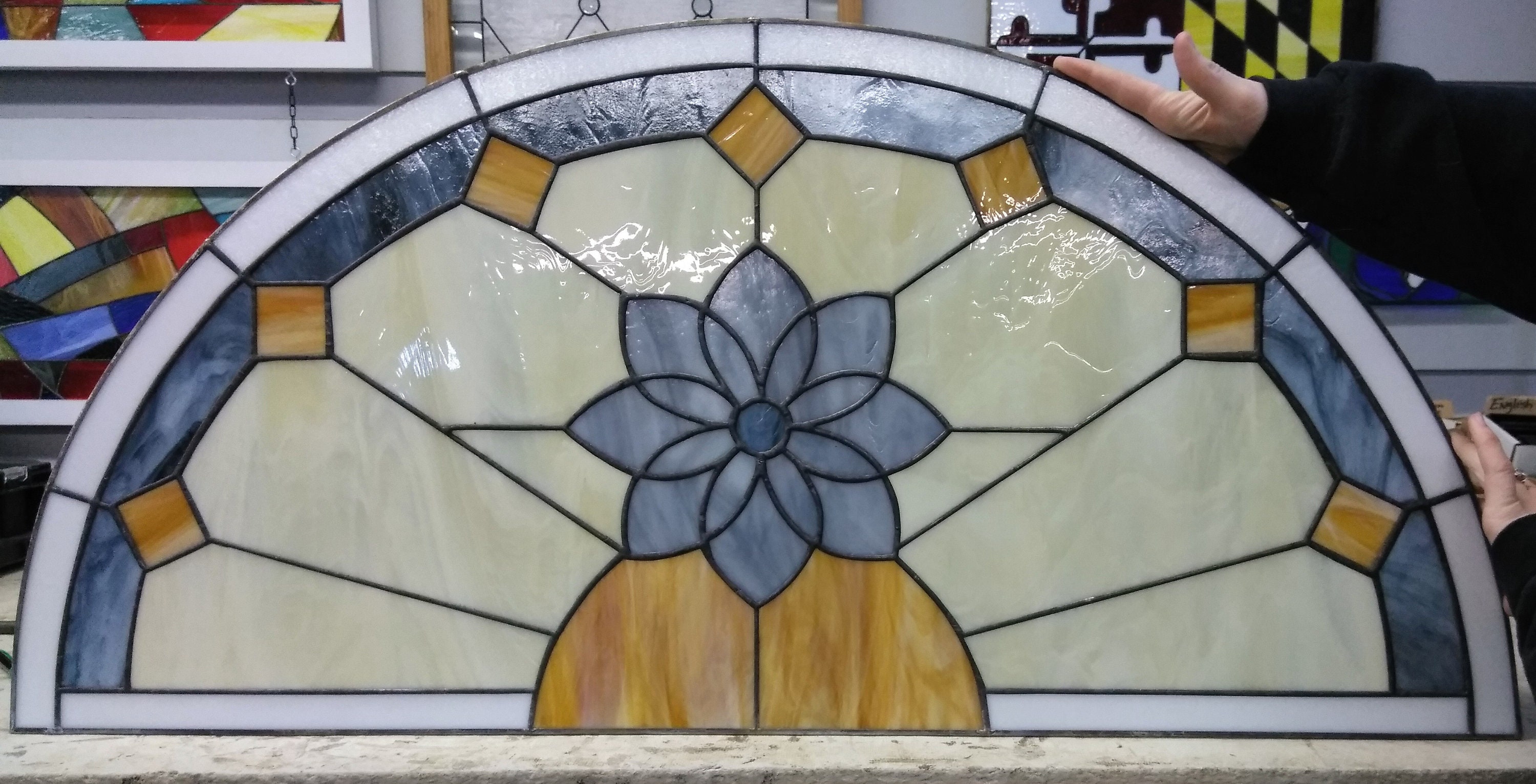洋書 Architectural Stained Glass Stained Glass Transom Window - TW-203 - Etsy