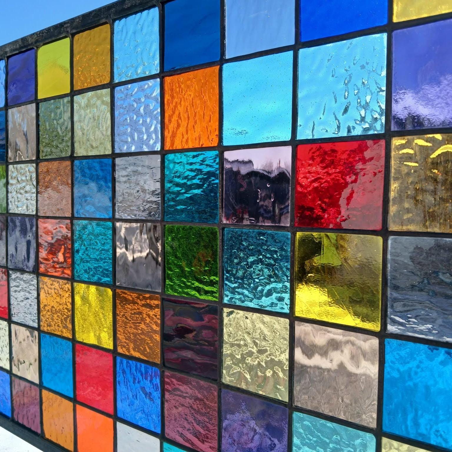 Stained Glass Window - W-253 Rainbow Squares - Etsy