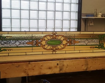 Stained Glass Transom Window - TW-61 - Art Nouveau Design