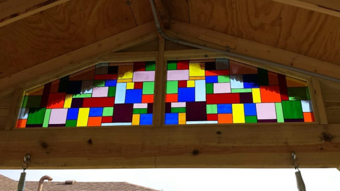 Stained Glass Window - W-142 Kaleidoscopic Shapes - Etsy