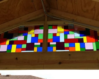 Stained Glass Window - W-142  Kaleidoscopic Shapes