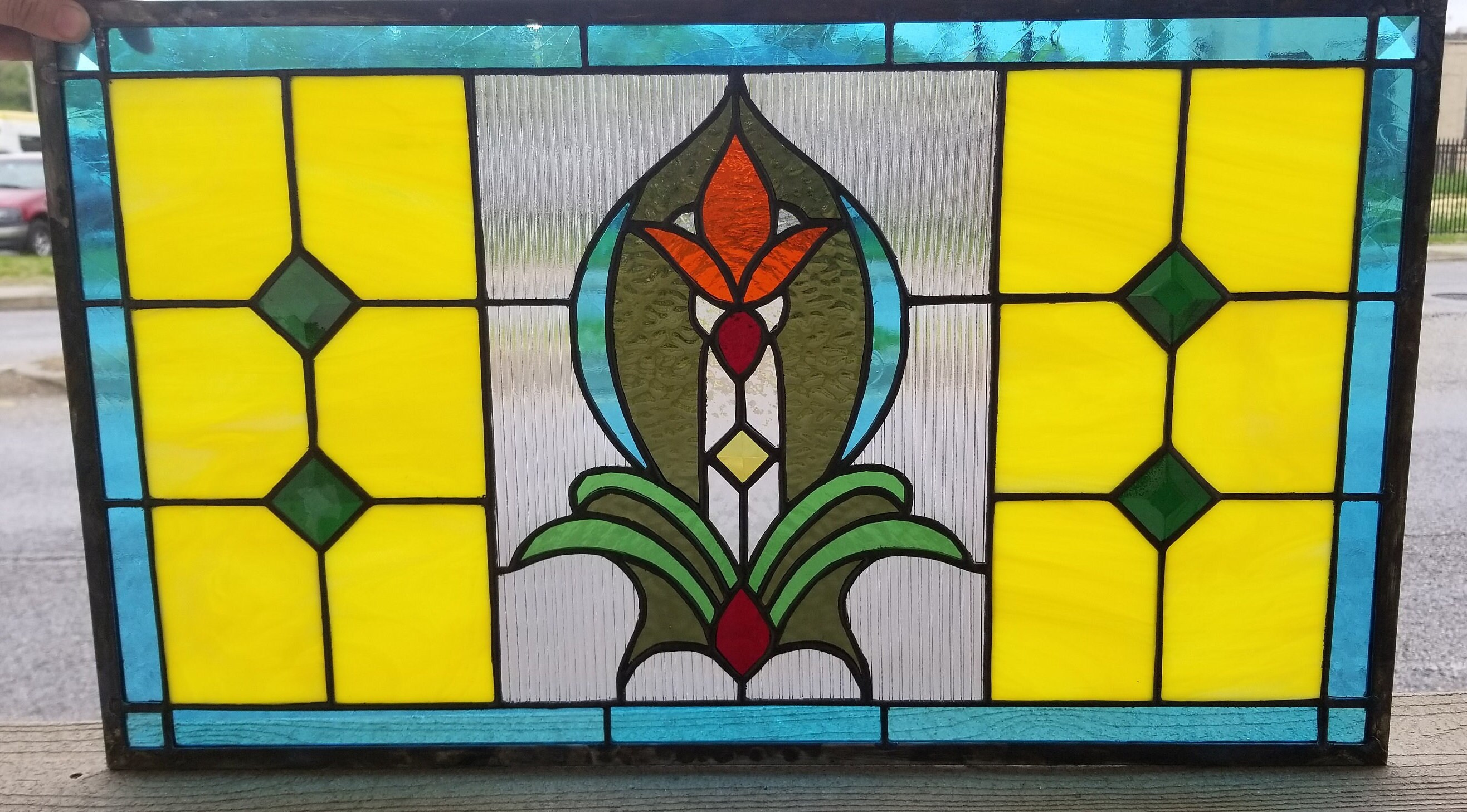 Stained Glass Hanging Panel - P-57 - Etsy