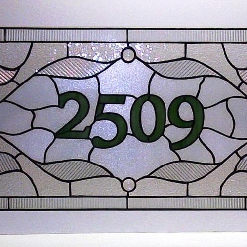 Stained Glass Address Marker AM37 Traditional Design With Etsy