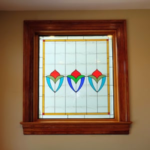 Stained Glass Window - W-206 Simplistic Roses