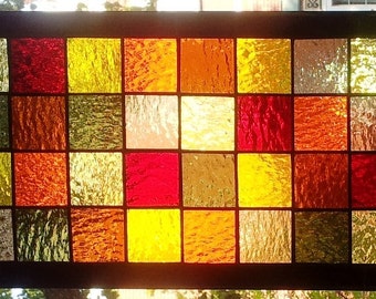 Stained Glass Panel Earthtone Colors P-13