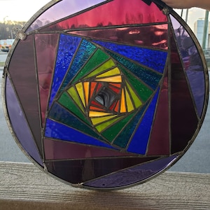 Stained Glass Hanging Panel - RB-152 "Kaleidoscope"