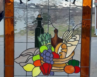 Stained Glass Door Window D-80 Pantry Staples