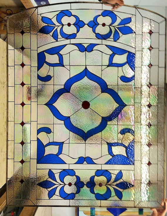 Stained Glass Window - W-288 Flowered Arch - Etsy