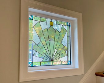 （特別価格）Stained Glass Window Stained Glass Window - W-103 Victorian Triptych - Etsy