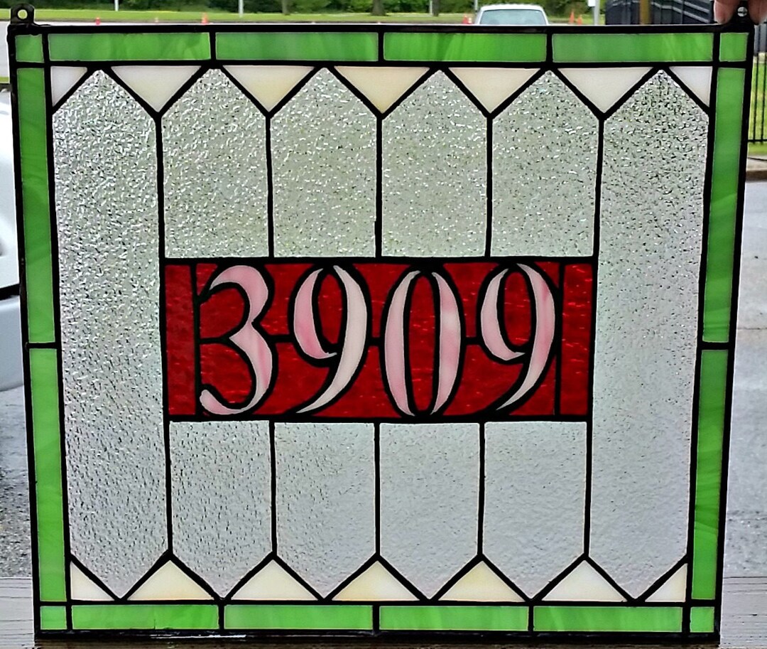 Stained Glass Address Marker AM115 Traditional Privacy Etsy
