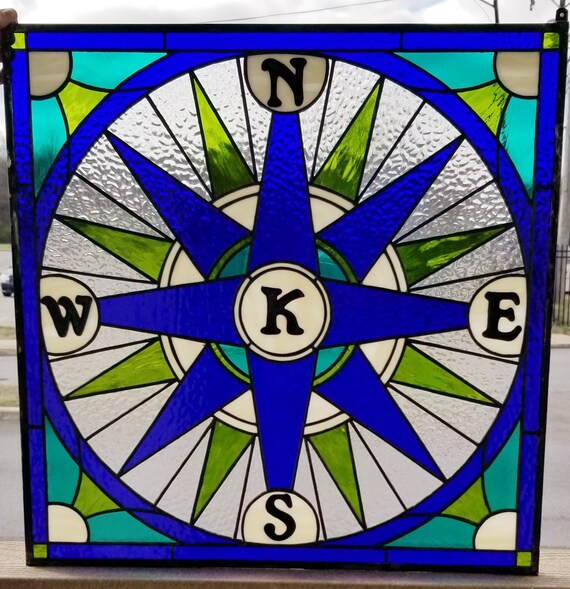 Stained Glass Compass Rose Pattern Glass Designs