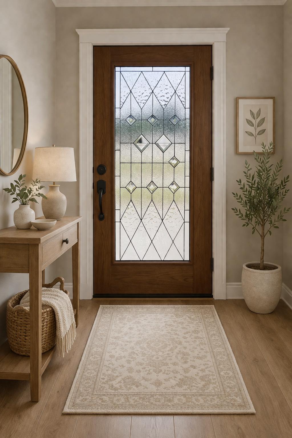 Glass Inlay Window Geometric Grandeur: the Artisan Diamond Glass Insert Stained Glass ...
