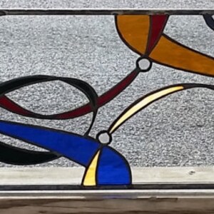 Stained Glass Transom Window - Tw-77-colorful Ribbon - Etsy