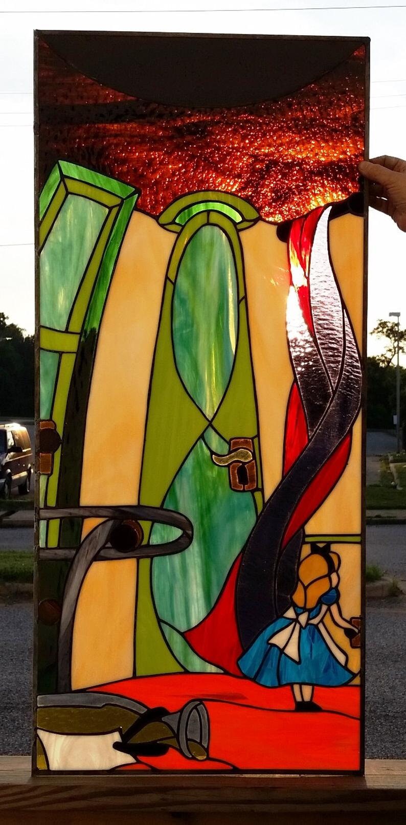 W73 Alice in Wonderland Collection Stained Glass Windows Etsy