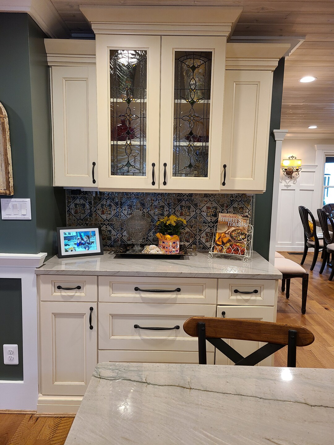 Elegant Victorian Beveled Stained Glass Kitchen Cabinet Inserts CI-68 ...