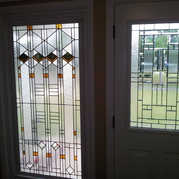 Arts and Crafts Stained Glass Panels Etsy