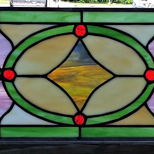 Stained Glass Transom Window TW227 Etsy