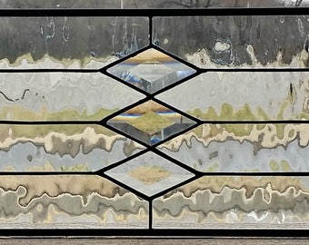 Stained Glass Hanging Panel - P-98 Bevels and Clear