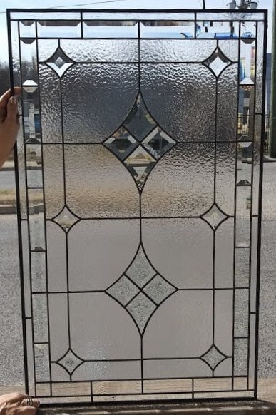 （特別価格）Stained Glass Window Extra Large Horizontal Transom Window Stained Glass Window