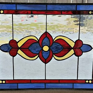 Stained Glass Transom Window - TW-130 Regal Simplistic