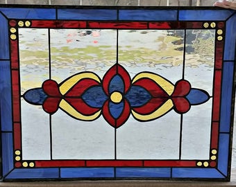 Stained Glass Transom Window - TW-130 Regal Simplistic