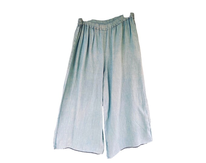 Cynthia Ashby Floods Pants -XL- Blue Linen