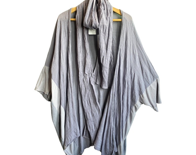 Blue Fish Cabana Breeze Kimono Cardi & Scarf -O/S- Amethyst NWT