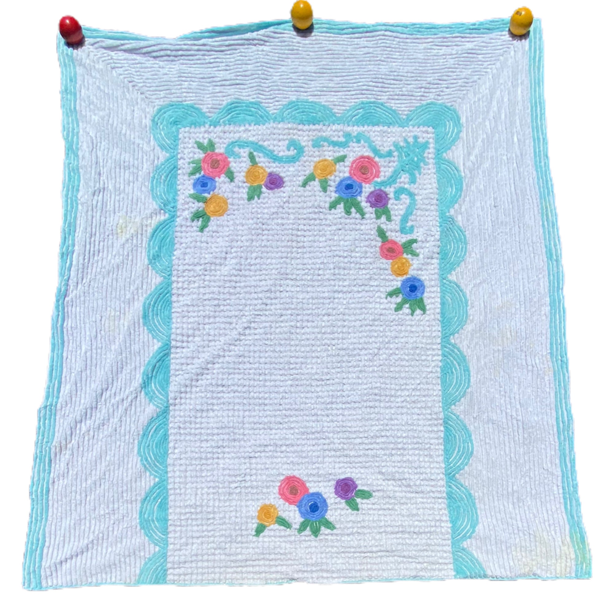 Vintage Plush Chenille Bedspread Double/Full