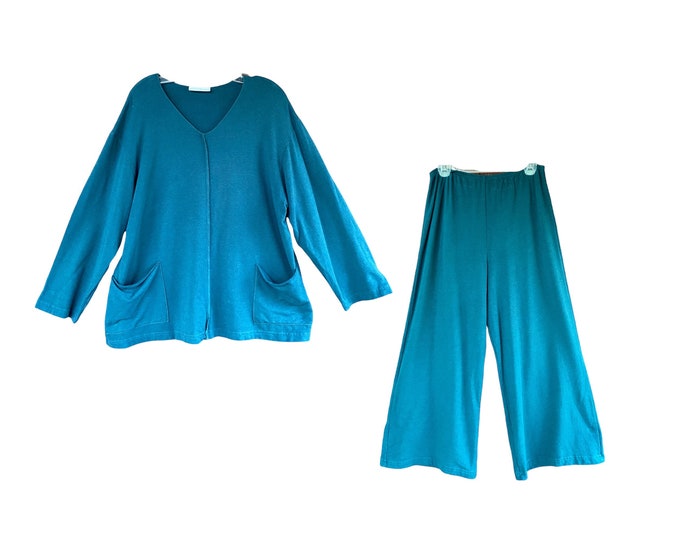 Bryn Walker Casual Top/Pant Set -M/L- Teal Bamboo Terry Blend