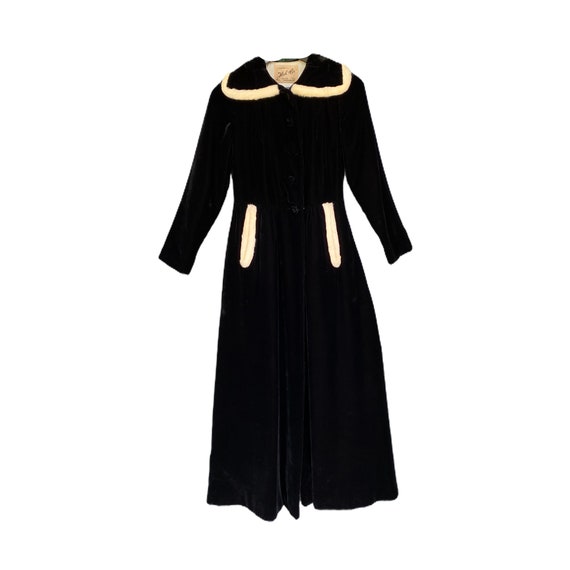 Vintage 1940s Velvet and Ermine Opera Coat