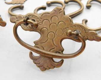 Fancy Vintage Brass Keyhole Escutcheon Plates & Drawer Pulls