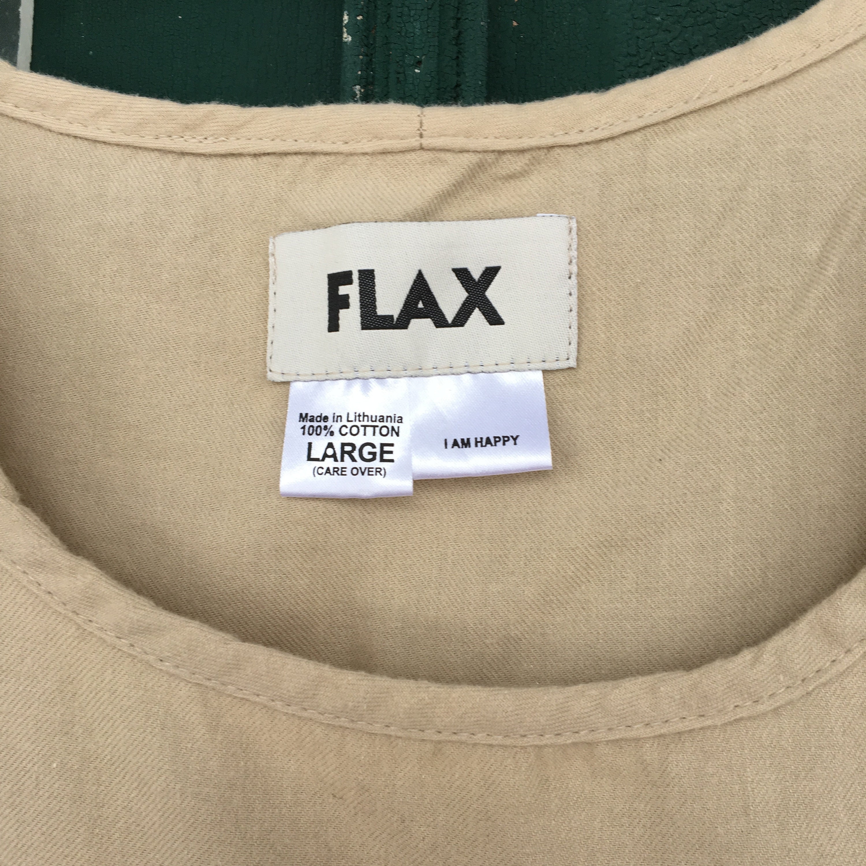 FLAX Flannel Tank Top -L- Sand Cotton