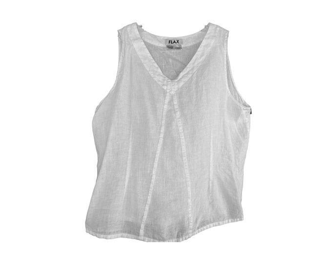 FLAX de Soleil 2007 Godet Tank -L- White Lightweight Linen