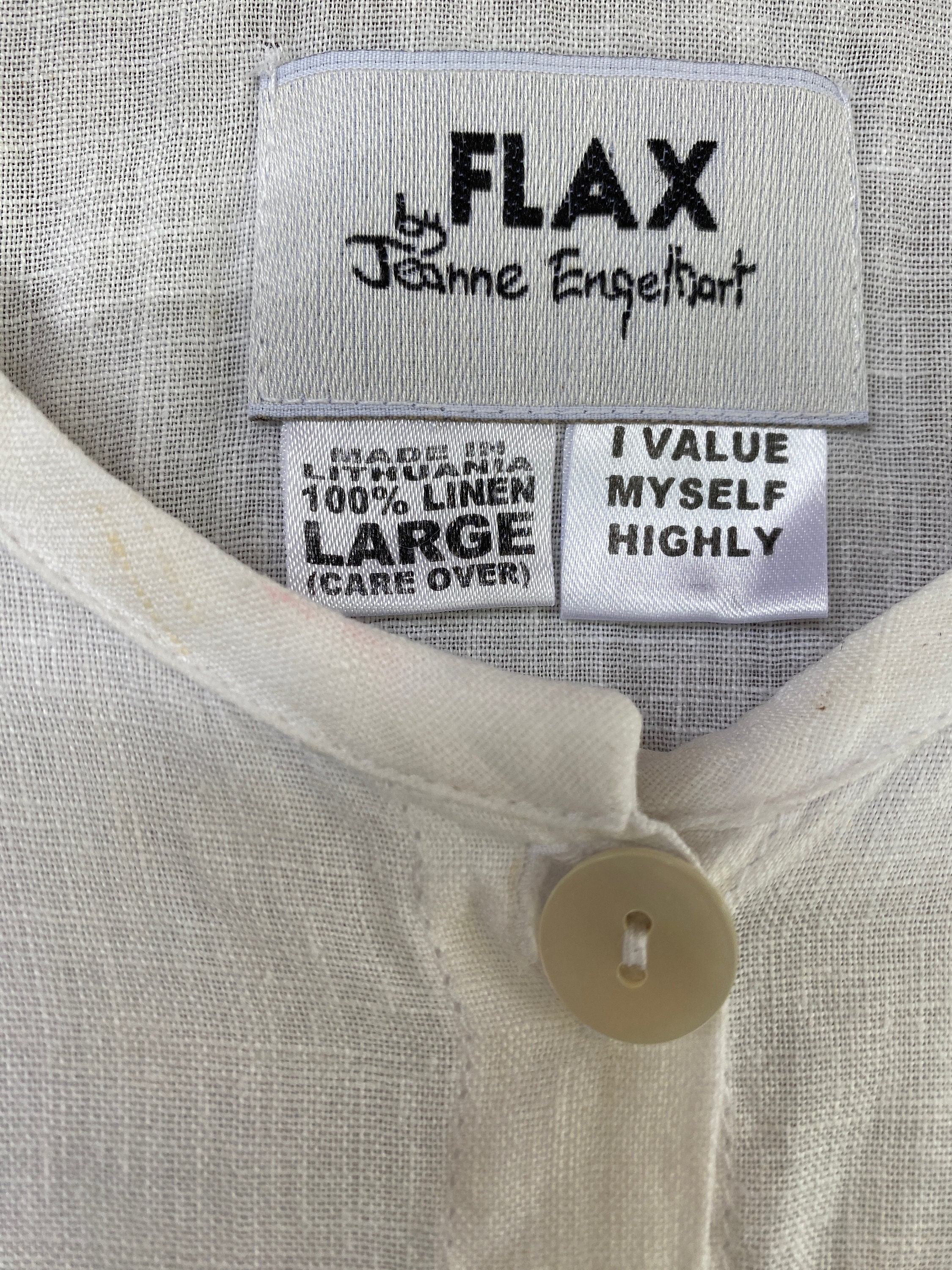 Flax by Jeanne Engelhart Underflax Camisole L White Handkerchief Linen