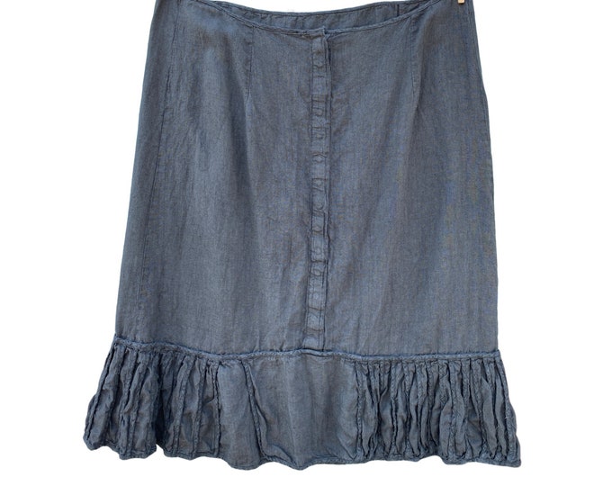 Cynthia Ashby A-Line Skirt -OS+ Dark Gray Linen