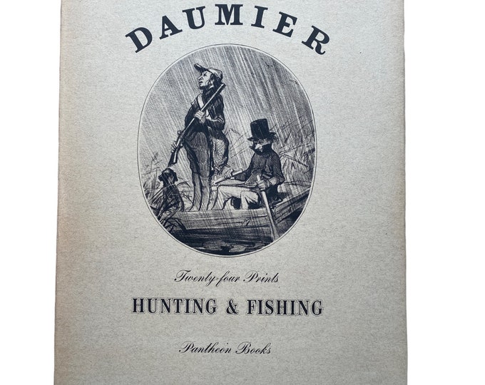 Honore Daumier 24 Hunting & Fishing Prints in Hardcover Portfolio 1945