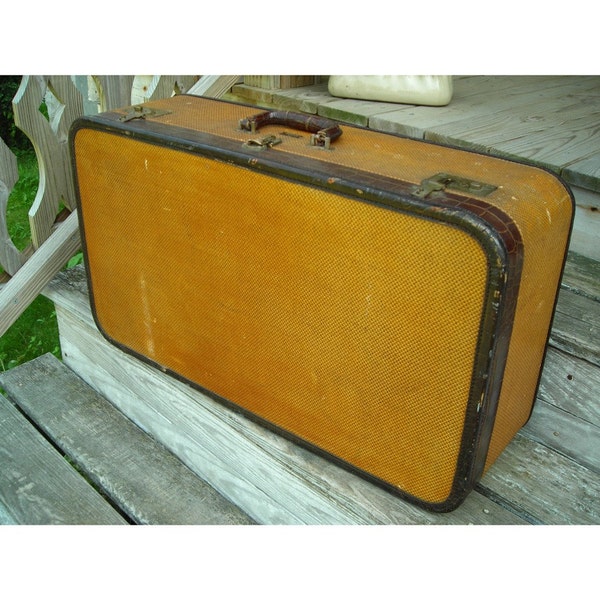 Vintage Alligator Trim Suitcase SALE