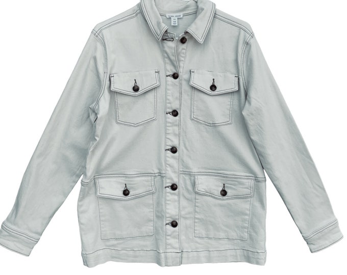 Tribal Jeans 4-Pocket Overshirt Jacket -S- Ecru Cotton Blend NWT