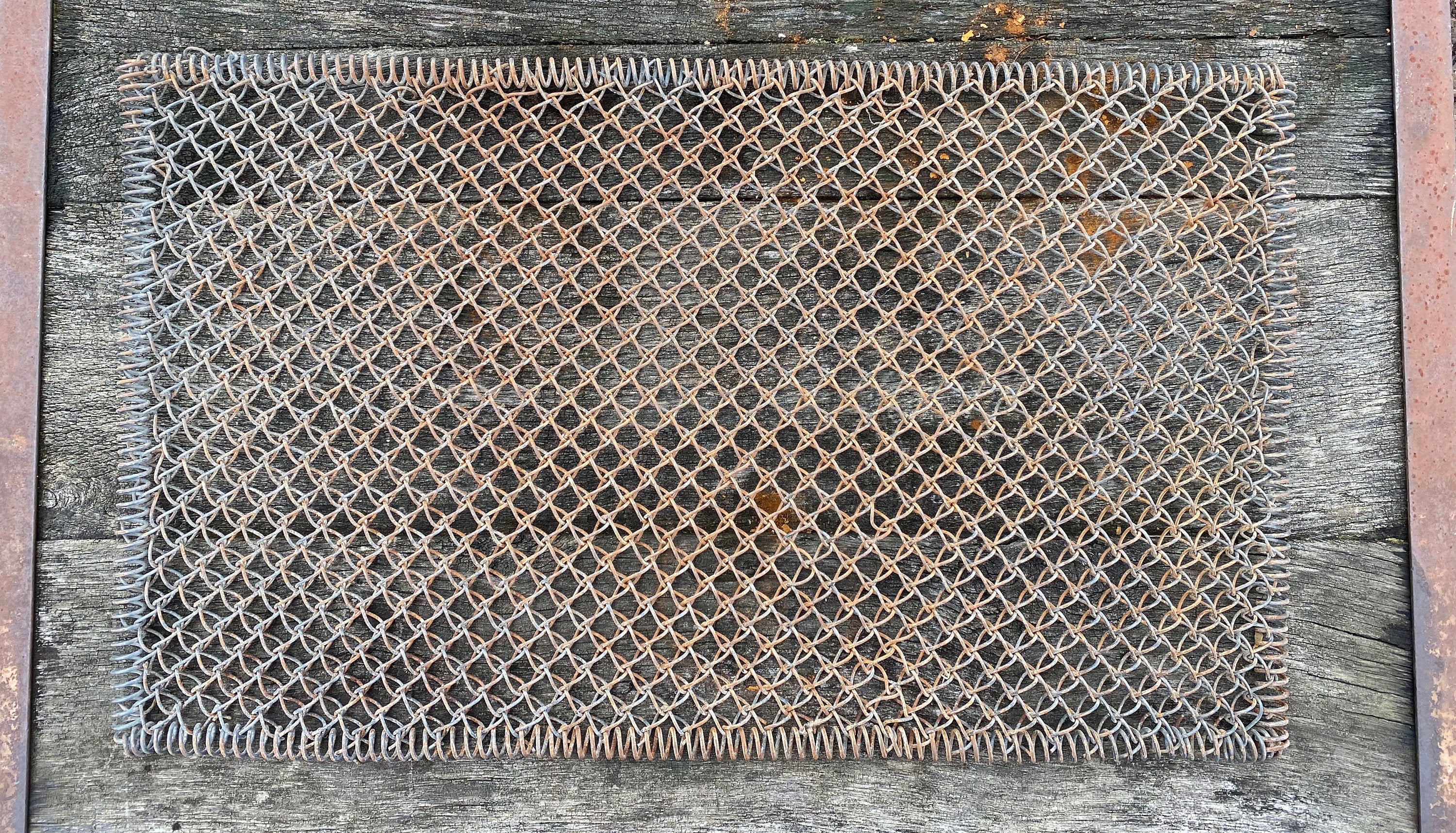 Vintage Steel Coil Door Mat Mud Scraper 28 x 17 x 3/4