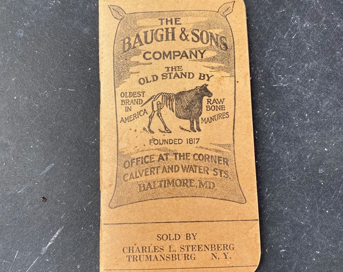 Vintage Baugh & Sons Agriculture Advertising Notebook Trumansburg NY