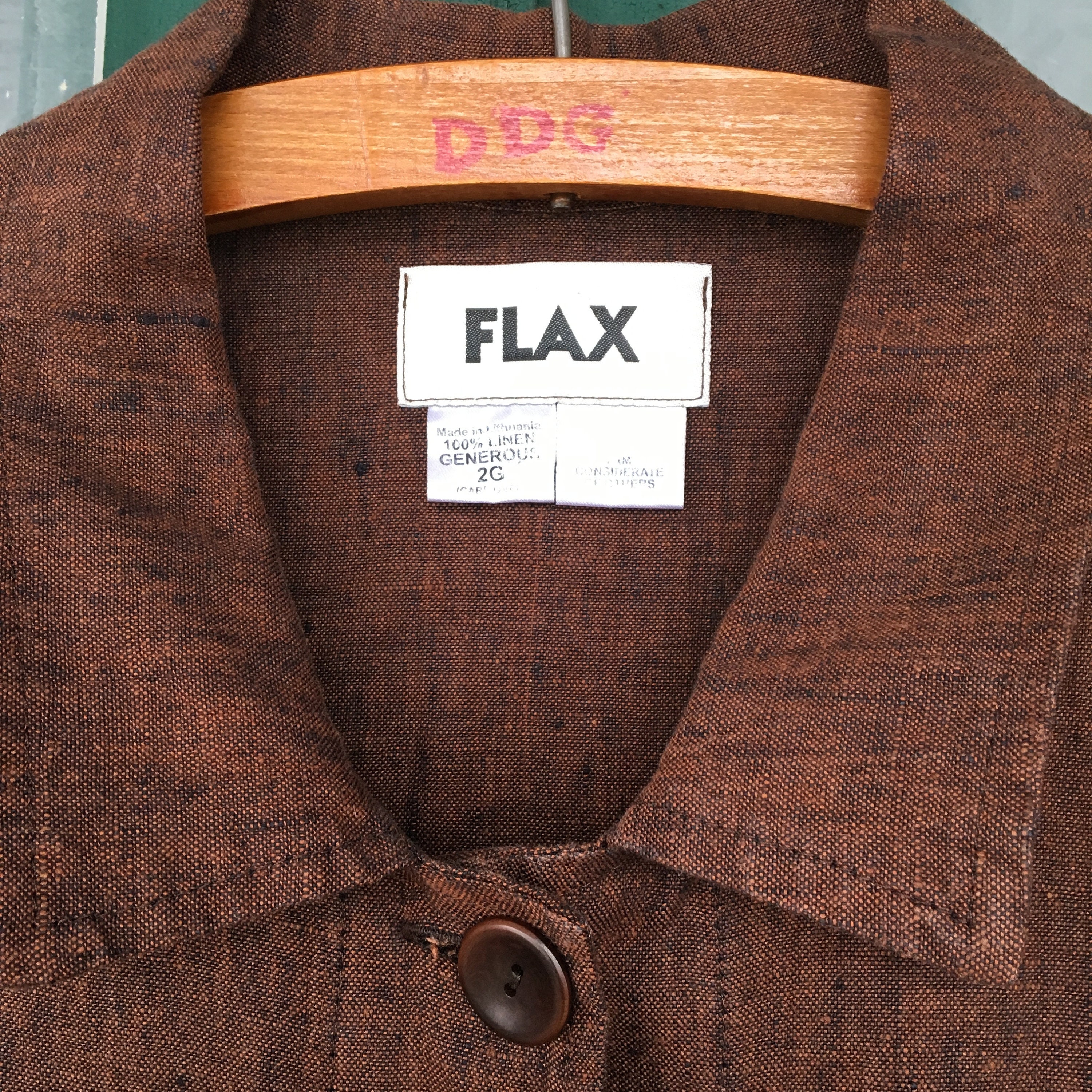 FLAX Engelhart Caper Coat -2G/2X- Yarn-Dyed Brown Linen