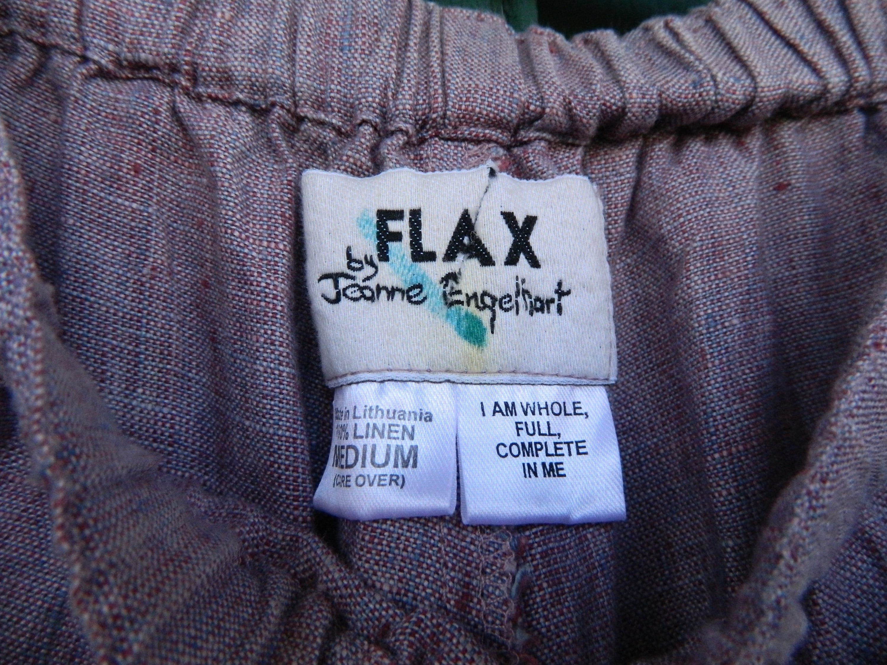 FLAX Engelhart Basic Floods Pants -M- Yarn-Dyed Amethyst Linen
